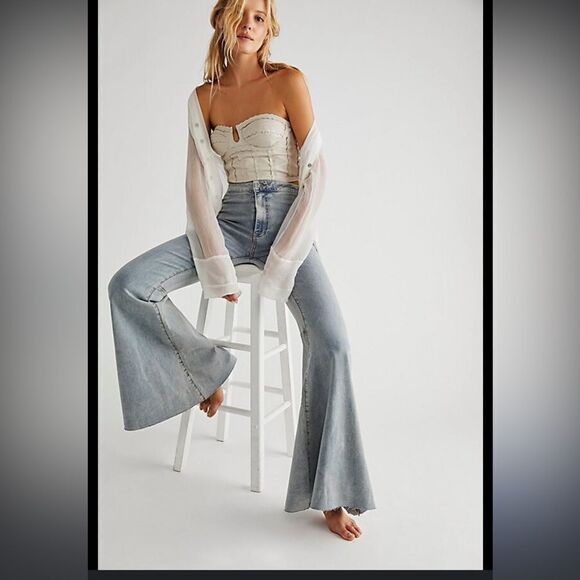Free People Pants - Free People Just Float On Flare Jeans Size 26, NWT
